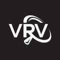 VRV letter logo design on black background.VRV creative initials letter logo concept.VRV letter design