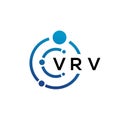 VRV letter technology logo design on white background. VRV creative initials letter IT logo concept. VRV letter design