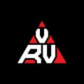 VRV triangle letter logo design with triangle shape. VRV triangle logo design monogram. VRV triangle vector logo template with red