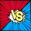 VS - comic retro lettering with shadows, halftone pattern on Royalty Free Stock Photo