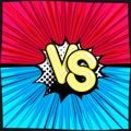 VS - comic retro lettering with shadows, halftone pattern Royalty Free Stock Photo