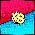 VS - comic retro lettering with shadows, halftone pattern Royalty Free Stock Photo