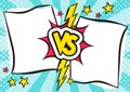 Vs comics book collision frames with cartoon text speech bubbles and stars Royalty Free Stock Photo