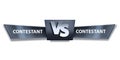 VS fight game vector banner, versus eSport battle competition logo on white, abstract team duel concept.