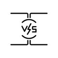 Black line icon for Vs, versus and competition