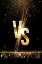 VS letter sign golden spark on dark luxury background Royalty Free Stock Photo