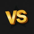 VS letters on dark black background. Versus Vector Illustration