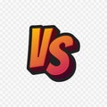 Vs letters or versus logo vector sign isolated on transparent background