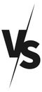 Vs logo. Black letters emblem. Battle versus