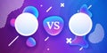 Vs screen. Abstract versus background. Dynamic fluid drops, liquid shapes. Fight template. Blue and pink color. Simple modern