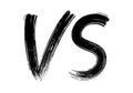 VS sign for competition, sport or game. Versus symbol isolated and written with brush.