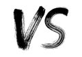 VS sign for competition, sport or game. Versus symbol isolated and written with brush.