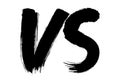 VS sign for competition, sport or game. Versus symbol isolated and written with brush.