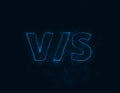 VS title with plexus effect. Connected lines with dots. Lines title plexus Royalty Free Stock Photo