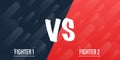 VS Versus Blue and red comic design. Battle banner match, vs letters competition confrontation. Vector stock illustration Royalty Free Stock Photo