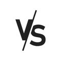 VS or versus icon isolated. Confrontation symbol. Game concept. Letter sign of choise