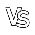 VS or versus icon isolated. Confrontation symbol. Game concept. Letter sign of choise