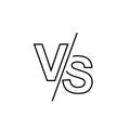 VS versus letters vector logo line icon isolated on white background. VS versus symbol for confrontation or opposition