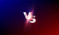 VS versus vector background. Red and blue mma fight competition VS light blast sparkle