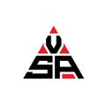 VSA triangle letter logo design with triangle shape. VSA triangle logo design monogram. VSA triangle vector logo template with red Royalty Free Stock Photo
