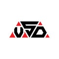 VSD triangle letter logo design with triangle shape. VSD triangle logo design monogram. VSD triangle vector logo template with red Royalty Free Stock Photo