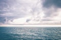 Seascape picture. The sky with clouds, not big waves on the sea surface Royalty Free Stock Photo