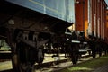 VSETIN, CZECH REPUBLIC/ September 29, 2019: Vintage wagons of trains from time of World War II Royalty Free Stock Photo