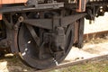 VSETIN, CZECH REPUBLIC/ September 29, 2019: Wheel of an old train from times of World War II