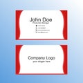 Red Business card, Red professional visiting card for the Company,