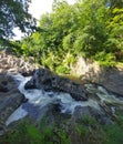 VT river raging through ledge wide angle