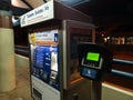 VTA transit ticket machine in the early morning