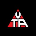 VTA triangle letter logo design with triangle shape. VTA triangle logo design monogram. VTA triangle vector logo template with red