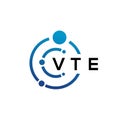 VTE letter technology logo design on white background. VTE creative initials letter IT logo concept. VTE letter design Royalty Free Stock Photo