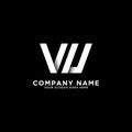 VU letter logo designs, clean and clever logo template Royalty Free Stock Photo