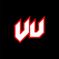 VU logo design, initial VU letter design with sci-fi style. VU logo for game, esport, Technology, Digital, Community or Business.