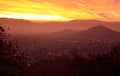 Coucher de soleil sur Santiago de Chile