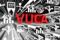 VUCA concept blurred background