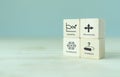 VUCA and strategic management. Wooden cubes with VUCA icon