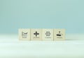 VUCA and strategic management. Wooden cubes with VUCA icon