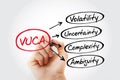 VUCA - Volatility, Uncertainty, Complexity, Ambiguity acronym, business concept background