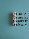 VUCA volatility, uncertainty, complexity, ambiguity symbol. Royalty Free Stock Photo