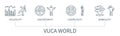 VUCA world vector infographic in minimal outline style