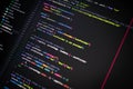 Vue.js TypeScript code in text editor. Prevent hacks in internet security Royalty Free Stock Photo