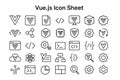 Vuejs Icon Sheet Vector Collection for Vuejs Components and Dynamic User Interfaces Royalty Free Stock Photo