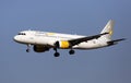 Vueling airliner EC-LOP landing in El Prat Airport in Barcelona