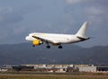 Vueling airliner landing in El Prat Airport in Barcelona