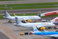 Vueling jets parked at Schiphol gate Royalty Free Stock Photo