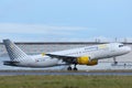 Vueling landing to airport CDG Royalty Free Stock Photo