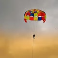 Sunset minimalist parachute flight Royalty Free Stock Photo