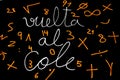 Vuelta al cole, back to school written in spanish Royalty Free Stock Photo
